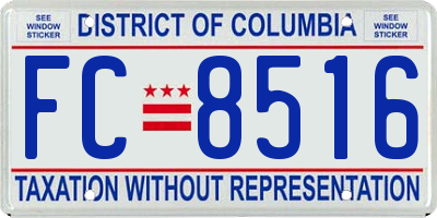 DC license plate FC8516