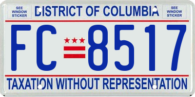 DC license plate FC8517