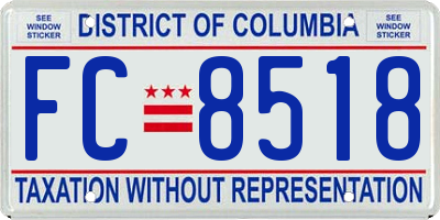 DC license plate FC8518