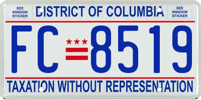 DC license plate FC8519