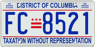 DC license plate FC8521