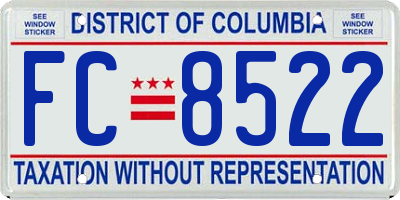 DC license plate FC8522