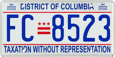 DC license plate FC8523