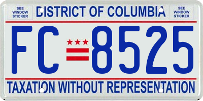 DC license plate FC8525