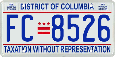 DC license plate FC8526