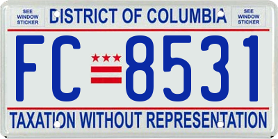 DC license plate FC8531