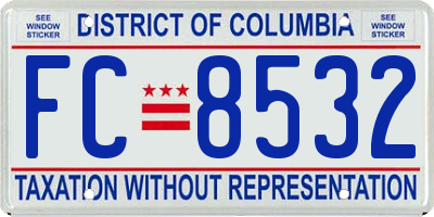 DC license plate FC8532