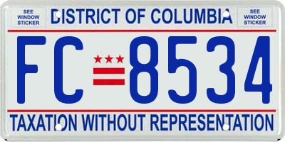 DC license plate FC8534