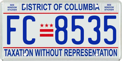 DC license plate FC8535