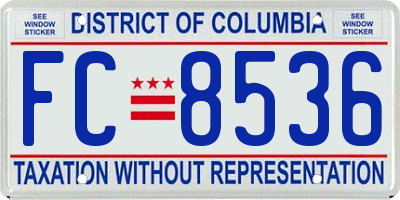 DC license plate FC8536