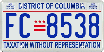 DC license plate FC8538