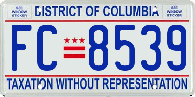 DC license plate FC8539