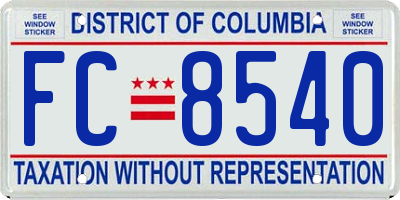 DC license plate FC8540