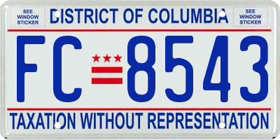 DC license plate FC8543