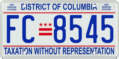 DC license plate FC8545