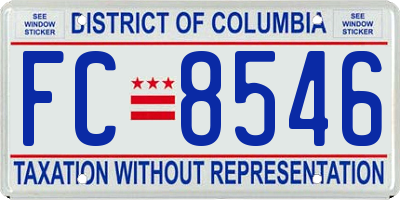 DC license plate FC8546