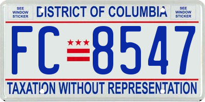 DC license plate FC8547