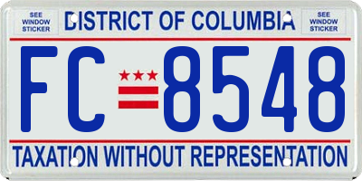 DC license plate FC8548