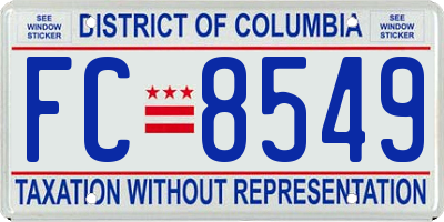 DC license plate FC8549