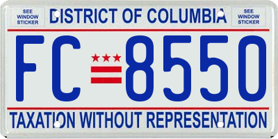 DC license plate FC8550