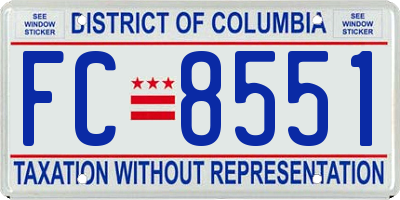 DC license plate FC8551