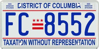 DC license plate FC8552