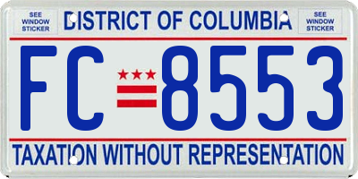 DC license plate FC8553