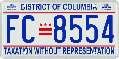 DC license plate FC8554