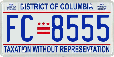 DC license plate FC8555