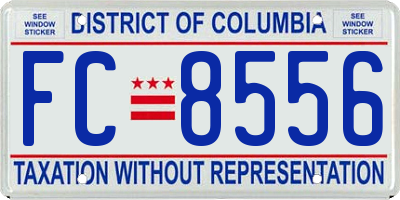 DC license plate FC8556