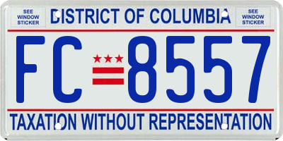 DC license plate FC8557