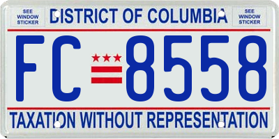 DC license plate FC8558