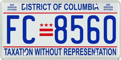 DC license plate FC8560