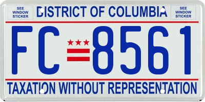 DC license plate FC8561