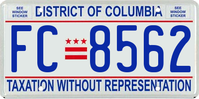 DC license plate FC8562