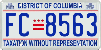 DC license plate FC8563