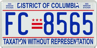 DC license plate FC8565