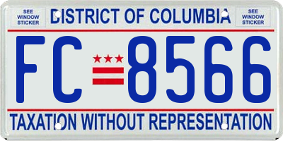 DC license plate FC8566