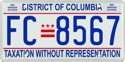 DC license plate FC8567