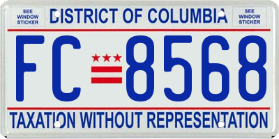 DC license plate FC8568