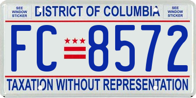 DC license plate FC8572