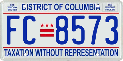 DC license plate FC8573