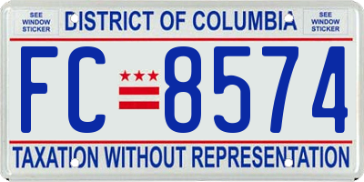 DC license plate FC8574