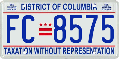 DC license plate FC8575