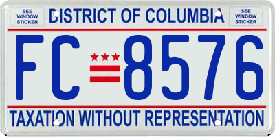 DC license plate FC8576