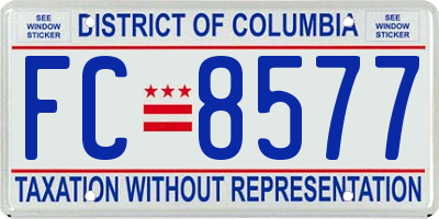 DC license plate FC8577