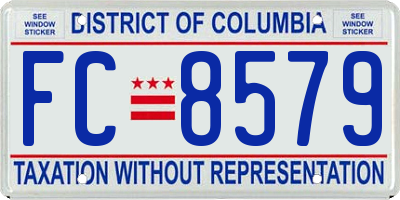 DC license plate FC8579