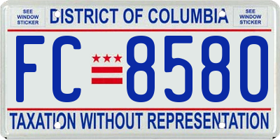 DC license plate FC8580