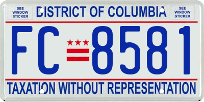 DC license plate FC8581