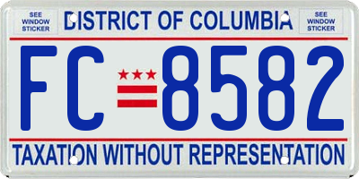 DC license plate FC8582